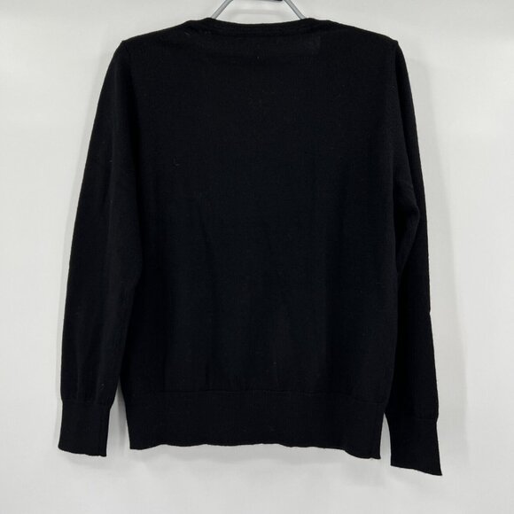 Quince Women’s Black Australian Merino Wool V-Neck Sweater sz M NWT Long Sleeve - Picture 5 of 6